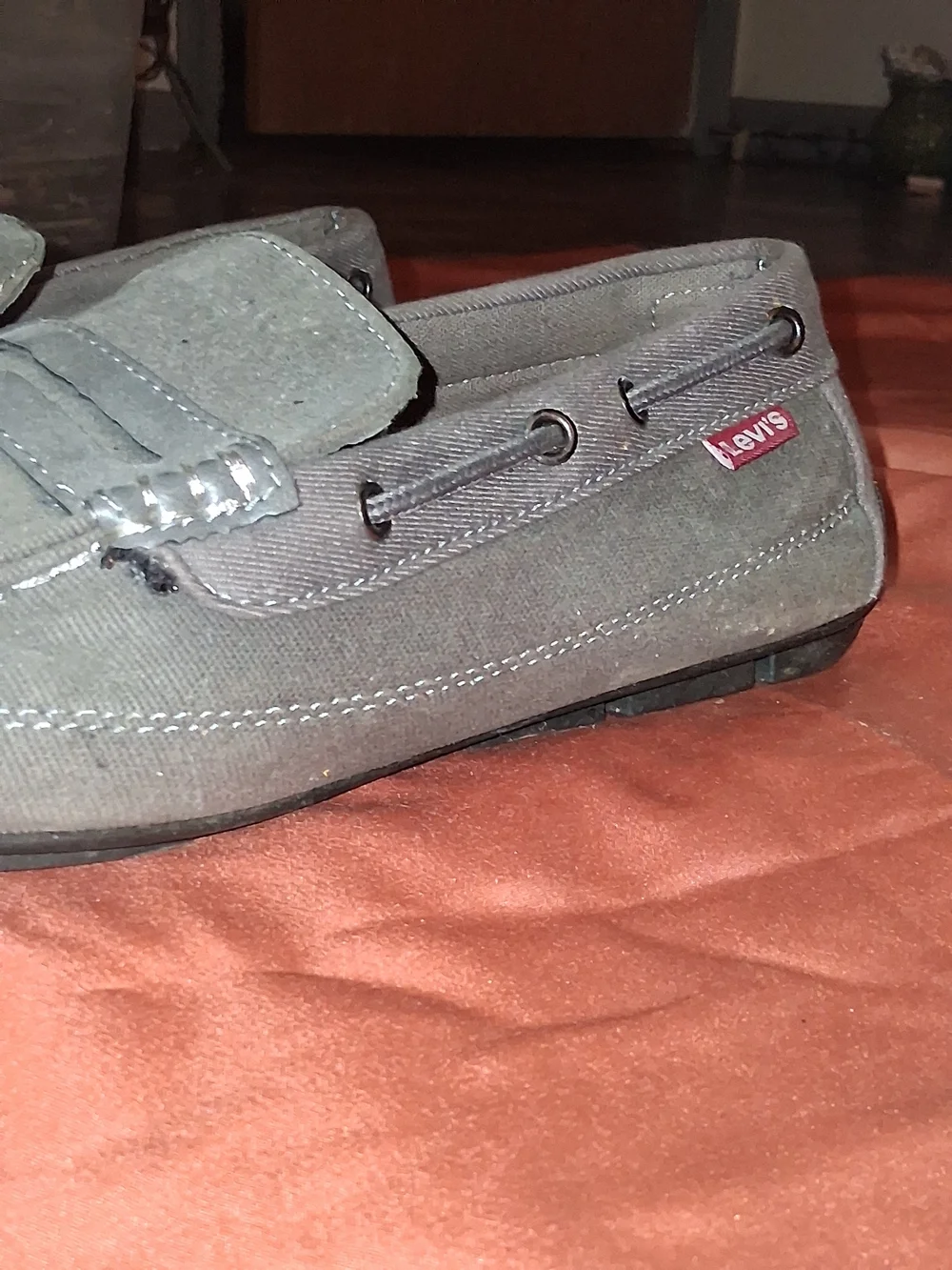 Levi's Gray Canvas Slip-On Loafers